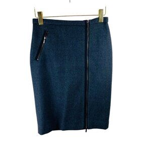 J Crew 100% Wool Pencil Straight Womens 4 Gray Pockets Career Office Preppy